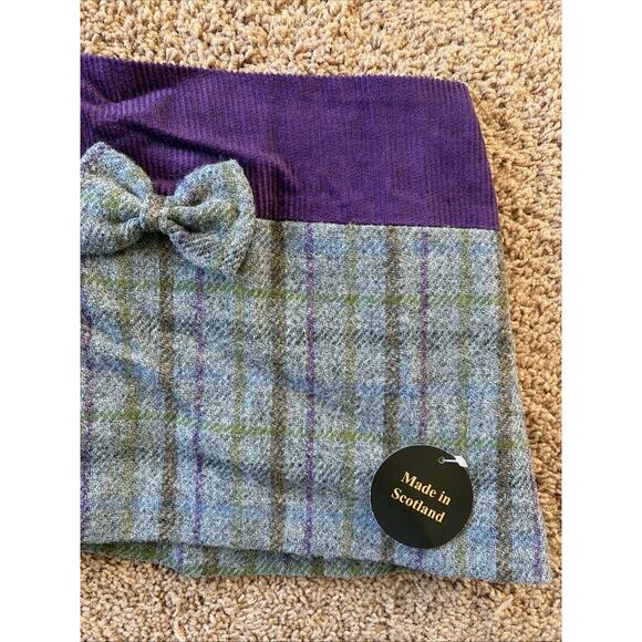 Glen Appin Scotland Harris Tweed Purple/Gray Plaid Wool Skirt Toddler 3T NEW NWT - Picture 3 of 8